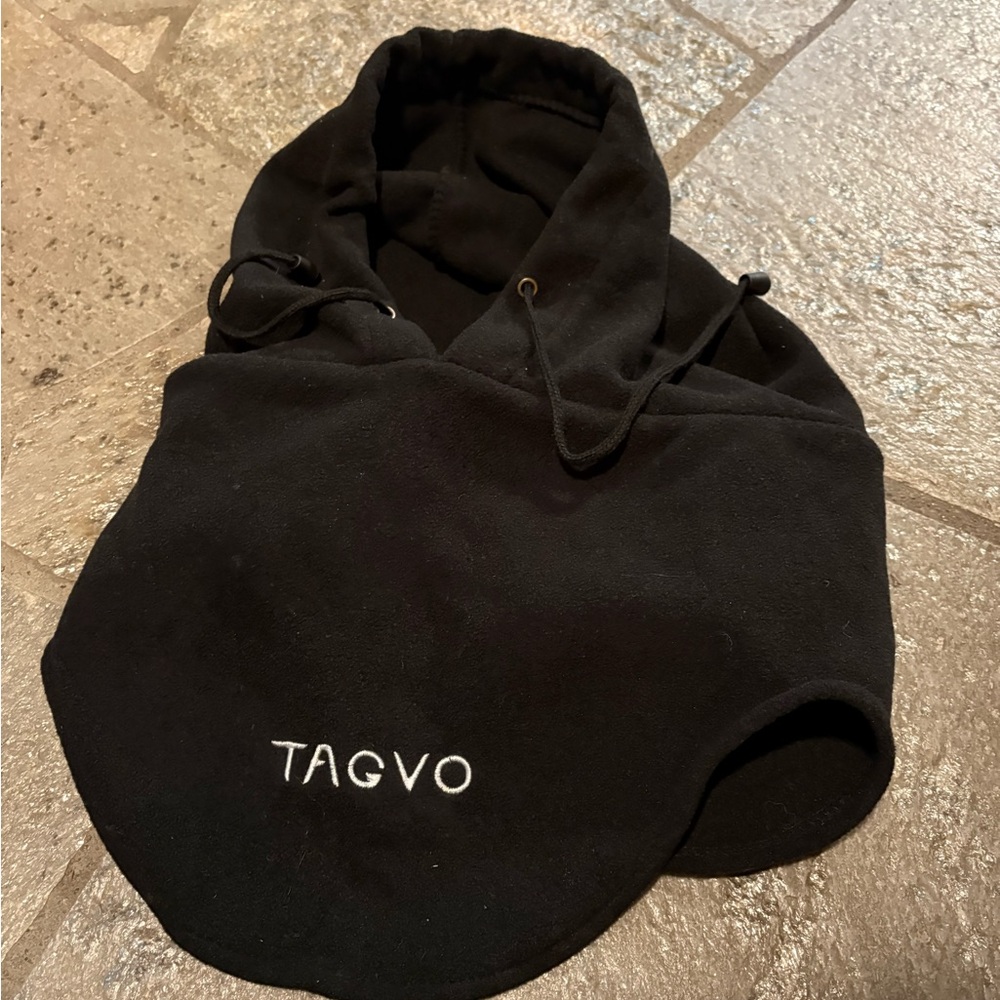TAGVO  Black Fleeecr Hood over helmet for skiing / snowboarding
